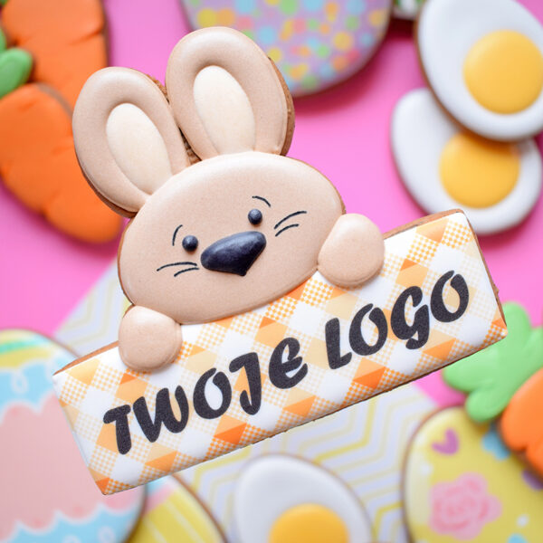 Wielkanoc - piernikowy zajączek z plakietką z Twoim logo - obrazek 2