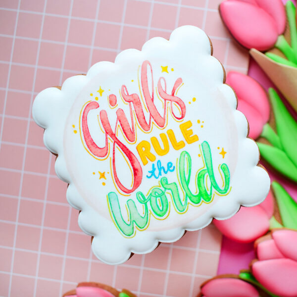 Piernikowa plakietka "Girls rule the world"